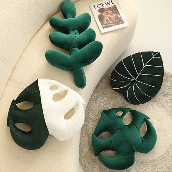 Bambusblad Pyntepude Skildpadde Ryg Sofa Dekorativ Accent