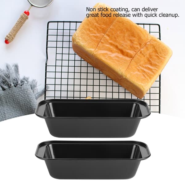 Rektangulær toastbrødform i kulstofstål, non-stick dejbageform, sort