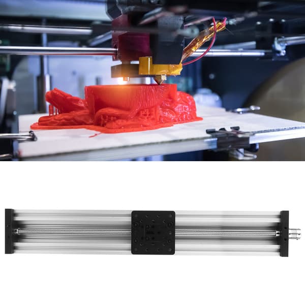 Lineær Slædebord 500mm Sort/Sølv Aluminiumslegering til 3D Printer CNC Graveringsmaskine