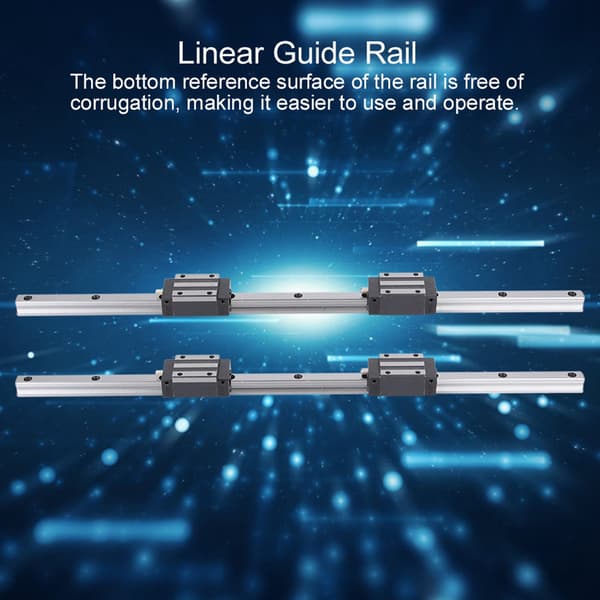 2 stk. 500 mm lineær gliderail HG15 + 4 stk. HGH15 lejevogn, sort