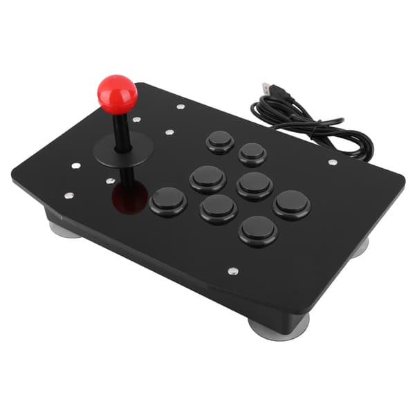 Arcade Fighting Stick Joystick 8-knaps Gamepad Controller til PC, Sort