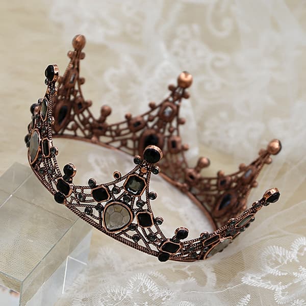 Kronkaktopp i metallpärlor, barockstil, bröllopstårtdekorationer, prydnad
