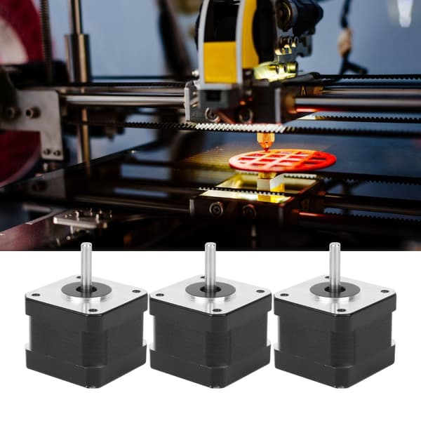 Stepper Motorsæt Sort Rustfrit Stål 3D Printer Tilbehør 42BYGHW609 34mm 12V