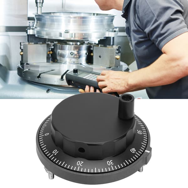 5V 80mm 6-bens CNC Pulser Sort Håndhjul 100PPR Manuel Pulsgenerator Roterende Encoder