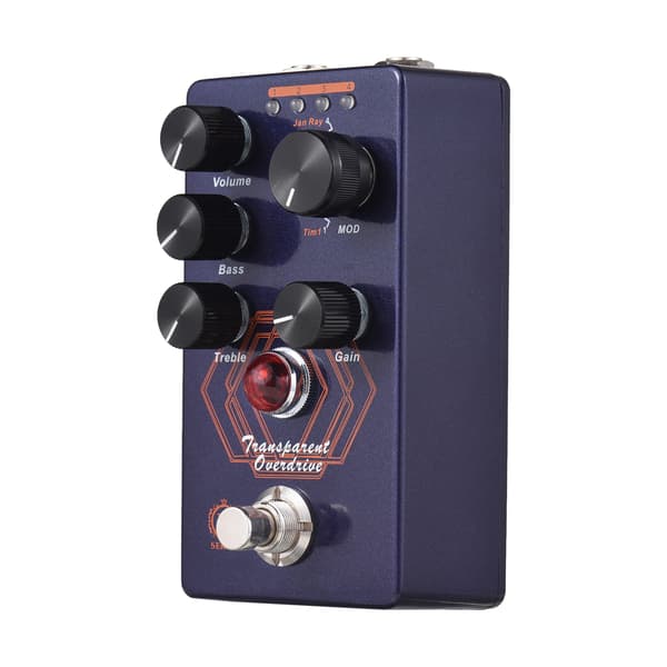 MOSKYAudio Overdrive Gitarr Effektpedal 4 Lägesomkopplare & Volym/Bas/Diskant/Gain Kontroller Kompakt Bärbar Digital Overdrive Gitarr Effektor Effekt P