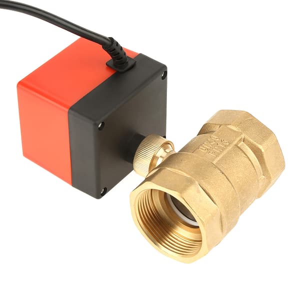12V DC G1-1/2\" DN40 2-vejs messing elektrisk aktuator kugleventil til HVAC-system