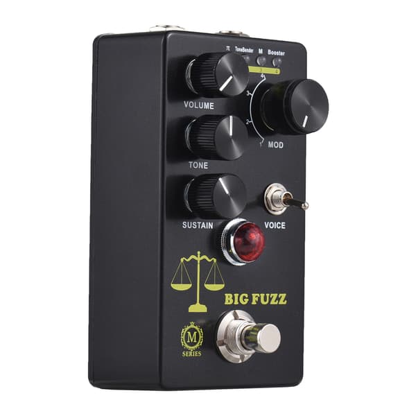 MOSKYAudio FUZZ Gitarr Effektpedal 4 lägesomkopplare & Volym/Ton/Sustain-kontroller Kompakt Bärbar Digital Fuzz Gitarr Effektor Effektprocessor för E