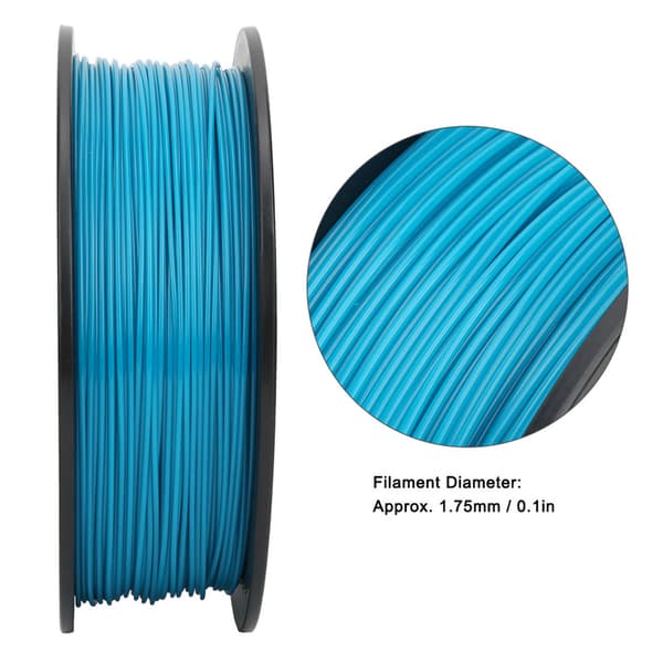 Himmelblå 1,75 mm 1 kg PLA-printer Lang filamentudskrivningsmateriale til 3D-printer