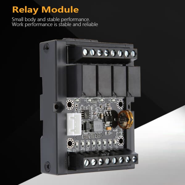 FX1N-10MR PLC Relämodul med kapsling för industriell kontrollkort, programmerbar timer-enhet