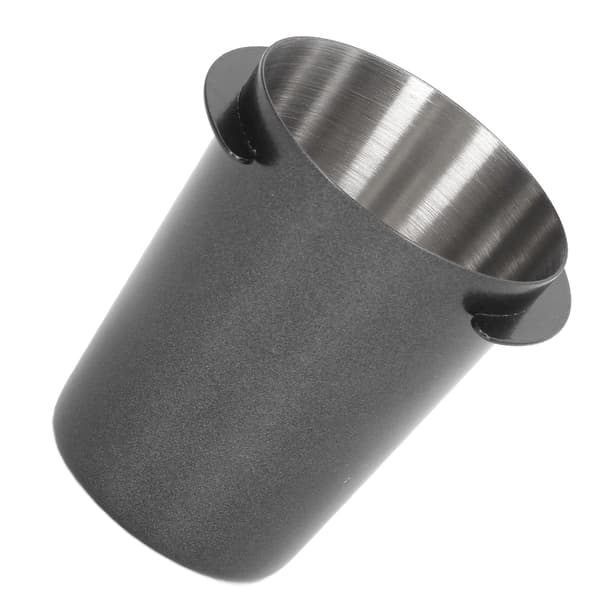 58 mm doseringskop i rustfrit stål, kompatibilitet, polering, kaffedoseringskop, pulverføder til kaffe, sort