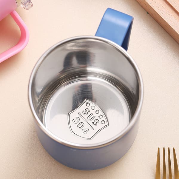 Kaffemugg 460ml 304 Rostfritt Stål Foder Läckagesäker Elegant Bärbar Mugg för Utomhusaktiviteter Blå