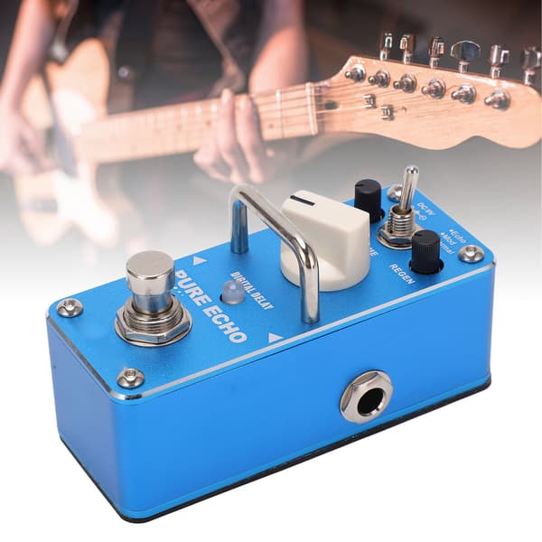 Delayeffekt Ren Eko Metall Monoblock Multifunktionell Digital Pedal för Elgitarr DC 9V