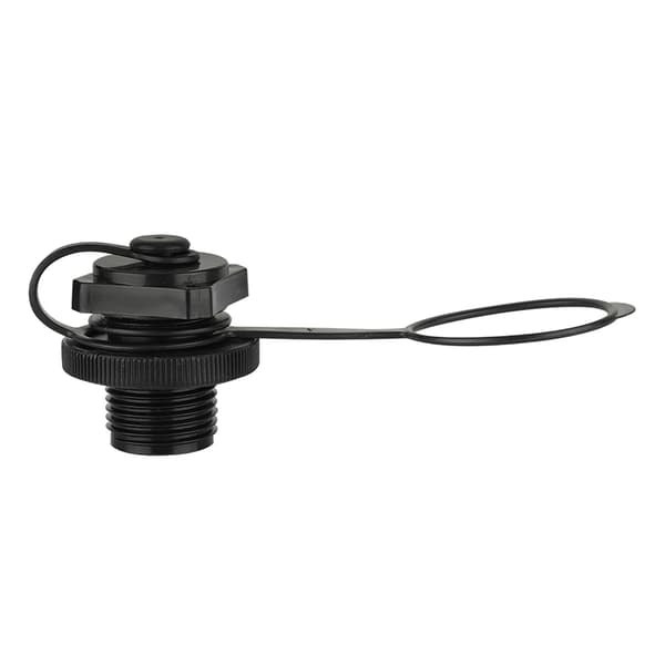 Udskiftning af luftventil til gummibåd - 22,9 mm udvendig diameter, sort plast, universel pasform