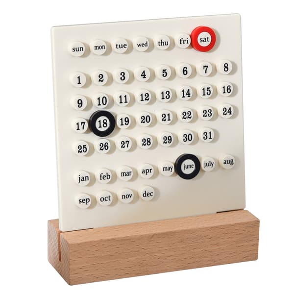 Trä DIY Barn Evighetskalender - Förbättra Planeringsförmåga, Handdriven, Vit Heminredning