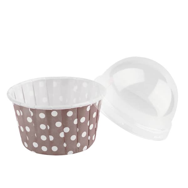 100-pak mini cupcakeforme, runde bageforme med låg, kaffepapir muffinforme, engangs wienerbrødsforme
