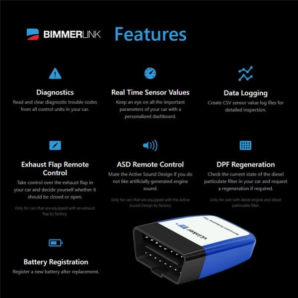 Vgate Vlinker BM+ OBD2-skanner V2.2 Bluetooth 4.0 Dual Mode Bildiagnostikverktyg för Android och iOS