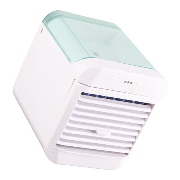 Mini bærbar airconditionventilator - 3 hastigheder, USB-skrivebordskøler med natlys - blå