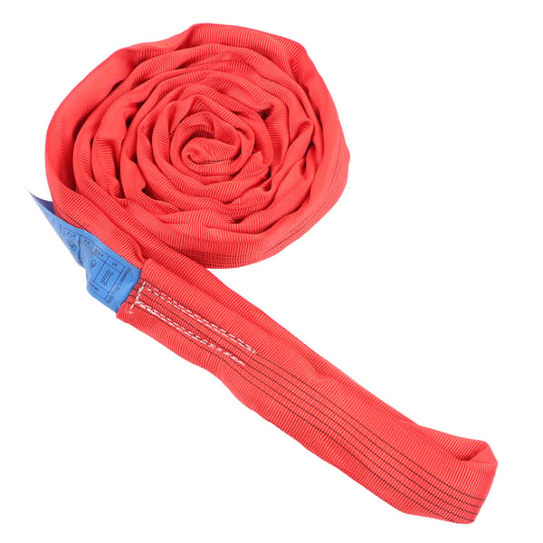 5T 2M Rigging Lyftrem Flexibel Förstärkt Dubbelögla Spänne Polyester Kran Lyftrep Röd