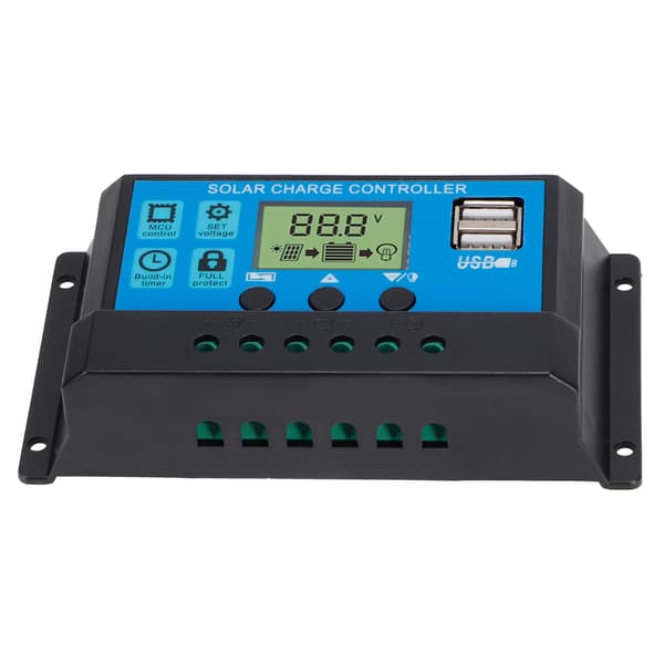 OffGrid PWM Solar Charge Controller 30A Auto 12V/24V Selvtilpassende Regulator til Solpanelsystem