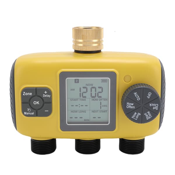 Smart slangtimer 3/4-1/2 tum kran, programmerbar vattningstimer 3-utlopp, digital display utomhusbevattningskontroll för trädgård