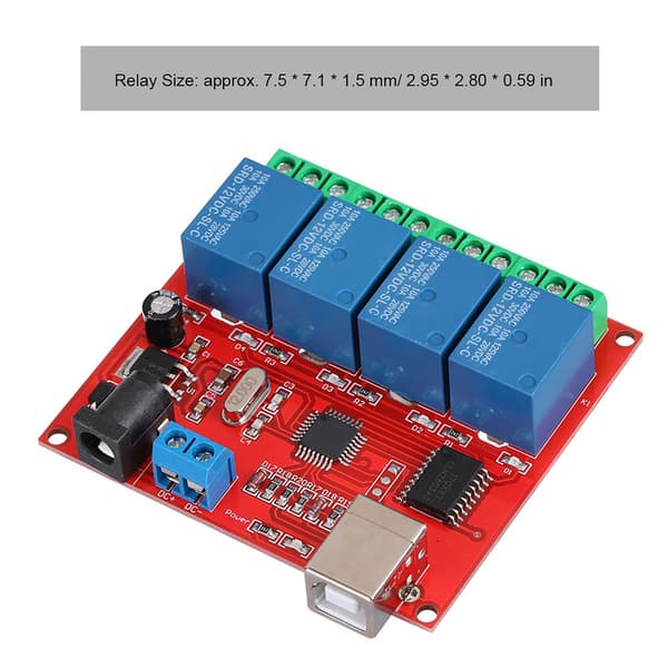 12V 4-kanals USB Smart Relæmodul til PC Automationskontrolkort