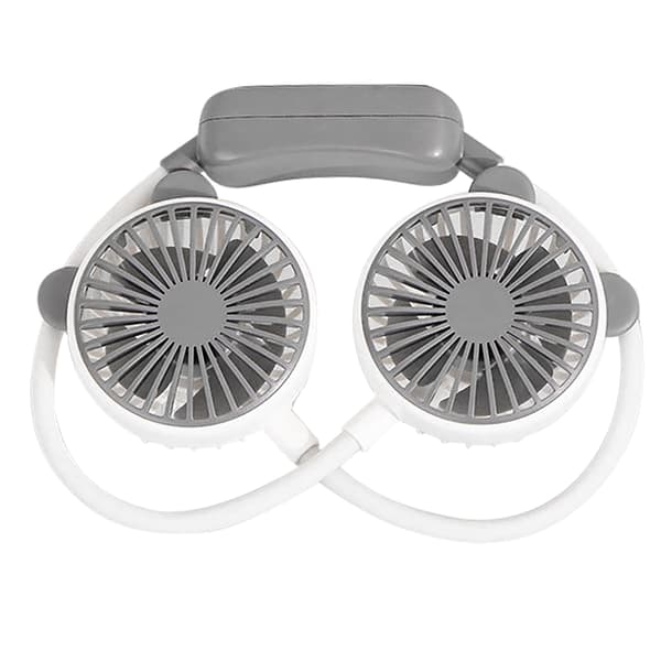 Bærbar genopladelig mini halsventilator til kontorrejser - hvid