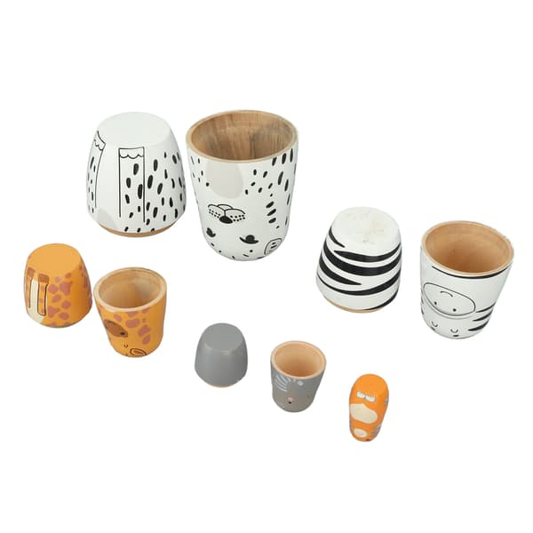 5 st ryska \"nesting dolls\" handgjorda utsökta trädjur \"nesting dolls\" för julklapp husdekoration