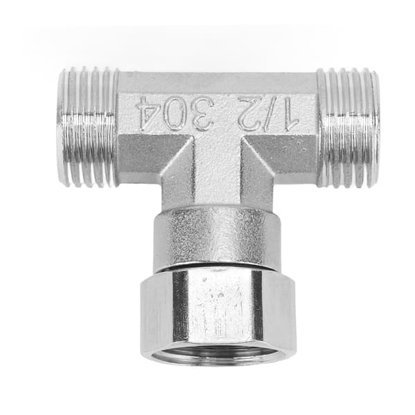 3-vejs T-fitting 304 rustfrit stål G1/2 indvendigt gevind rørforbinder til vand og luft