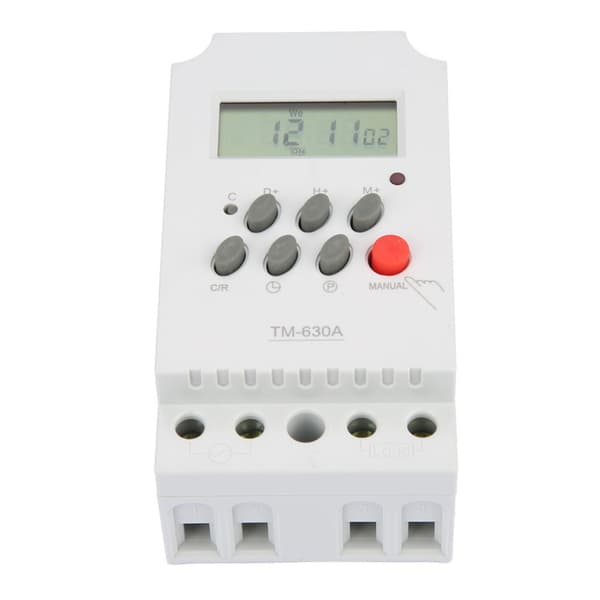 12V DC Mini LCD Digital Timer Switch TM630A, Programmerbar Stikkontakt, 16A, Daglig Cyklus, Hjemmeautomatisering