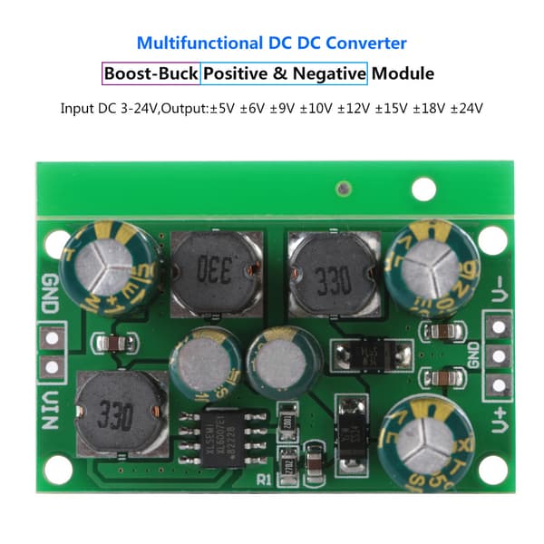 12V DC-DC Step Up Down Regulator: ±12V Dobbelt Udgang Strømforsyningsmodul