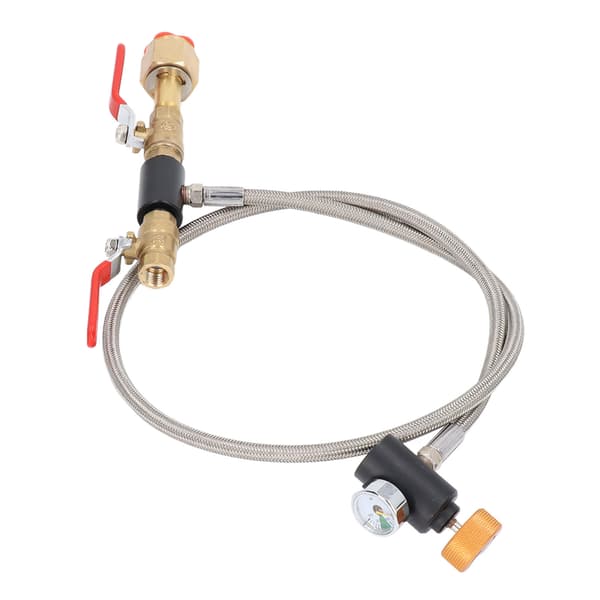 CO2-cylinderpåfyllningsadapter CGA320 G1/2 Dubbelventilslang med tryckmätare