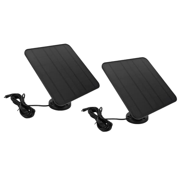 2 stk. 12W solpaneler egnet til Ring-kamera DC USB C Micro USB-porte IP65 vandtæt solpaneloplader med 3m kabel