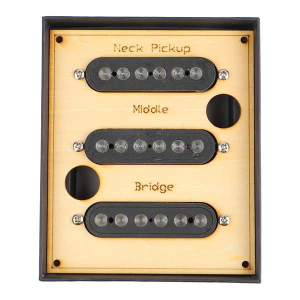 Svart Ljudlös 6-Ljudhåls Elgitarr Single Coil Pickup Kit