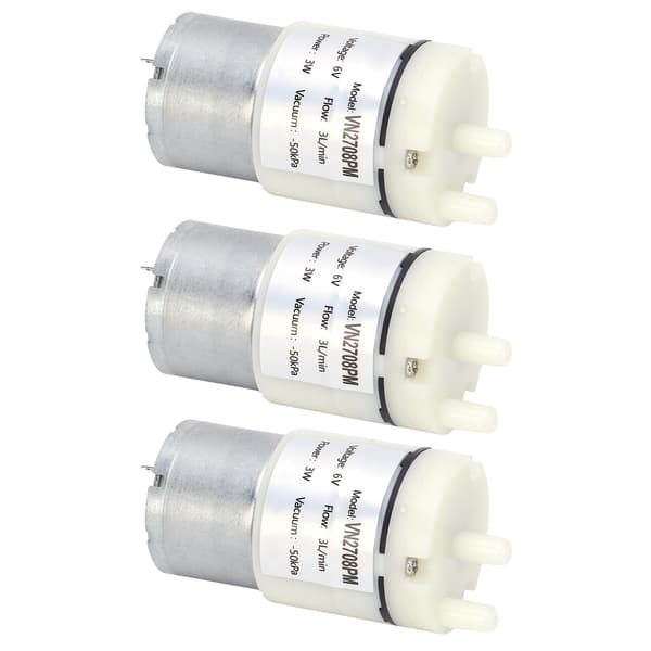 Mini akvarieluftpumpmotor DC 6V, 3-pack vakuumvattenpump för akvarium