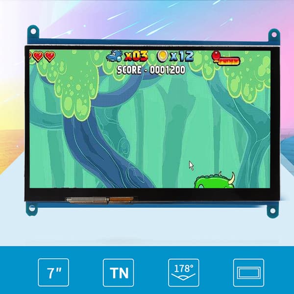 7\" LCD HDMI 1024x600 HD-skærm Kapacitivt berøringspanel til Raspberry Pi
