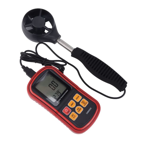 GM8909 Anemometer Multifunktionel Digital Display Dataholding Håndholdt Vindretningsanemometer