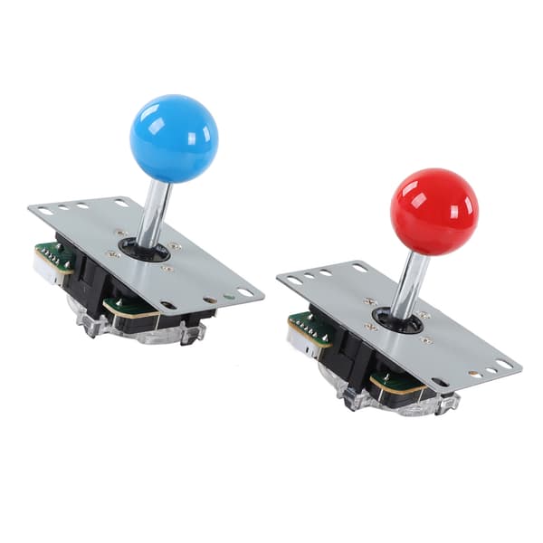 2-spelares DIY Arcade Kit USB-spelkontroll Encoder Joystick Arcade-knappar Set för vänner som samlas blå och röd