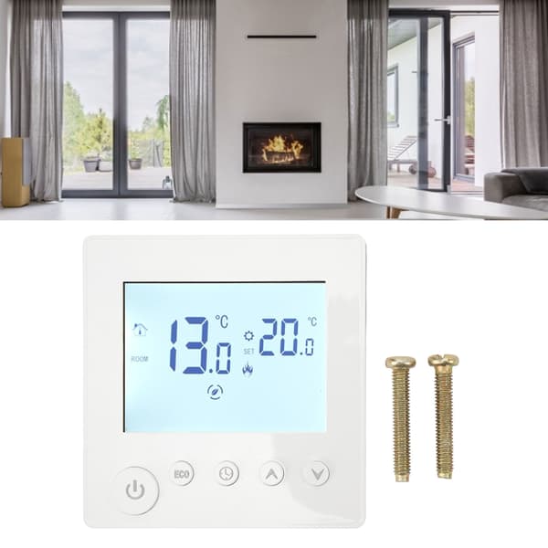 Golvvärmetermostat Styrenhet Programmerbar Kontrollpanel LCD-skärm 90V-240V för Hemmet