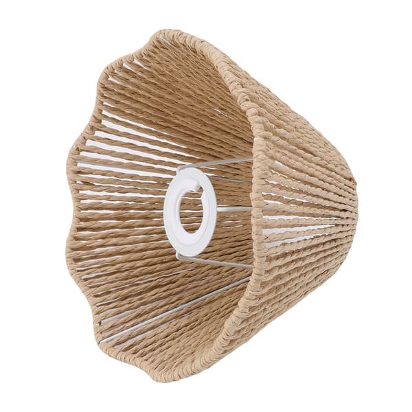 Vävd lampskärm i rep E27 E14 med vågig kant för matsal, sovrum, café, 1-pack