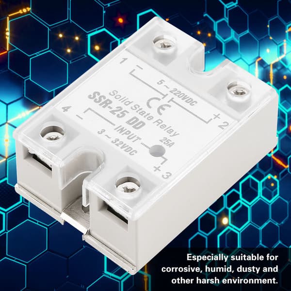 Solid State Relay SSR-25 DD 25A 5-220VDC Teollisuuden automaation ohjausmoduuli