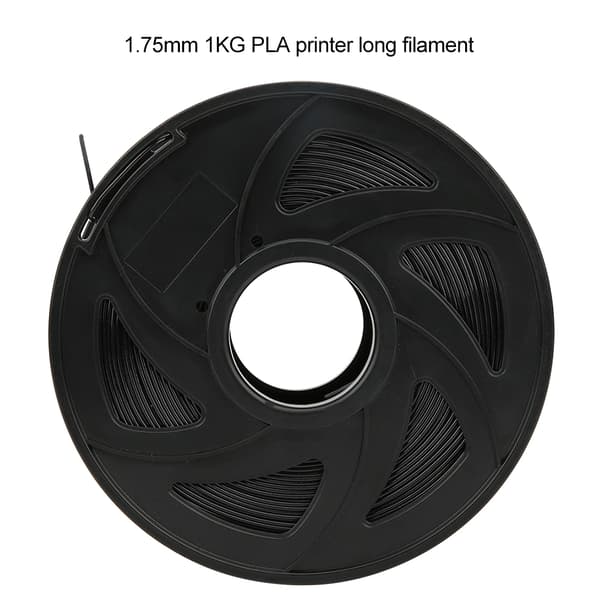 Sort 1,75 mm 1 kg PLA-printer Lang filamentudskrivningsforbrugsmateriale til 3D-printer