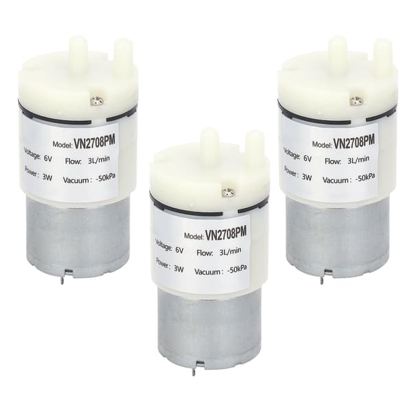 Mini akvarieluftpumpmotor DC 6V, 3-pack vakuumvattenpump för akvarium