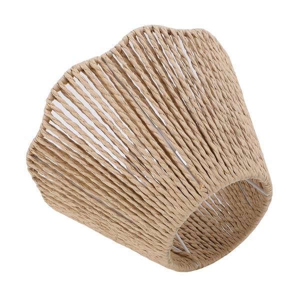Vävd lampskärm i rep E27 E14 med vågig kant för matsal, sovrum, café, 1-pack