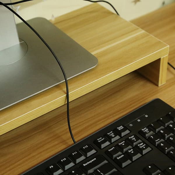 Træskærmstativ til PC LED LCD computerskærm, skrivebordsorganisator, træskærmbeslag