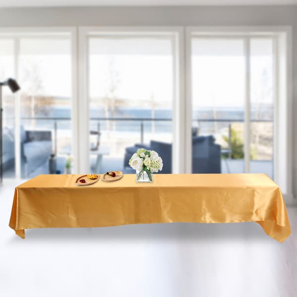 Gul fläckresistent rektangulär duk 145x320cm för bröllopsbankett festdekor