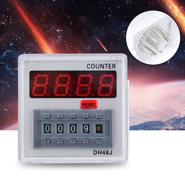 12V 11-benet programmerbart timerrelæ, LED-display digital forsinkelsestæller 1-999900, 220VAC