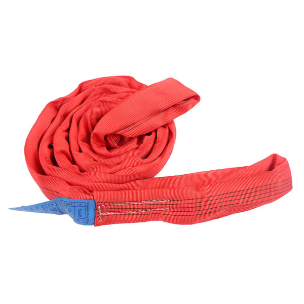 5T 2M Rigging Lyftrem Flexibel Förstärkt Dubbelögla Spänne Polyester Kran Lyftrep Röd