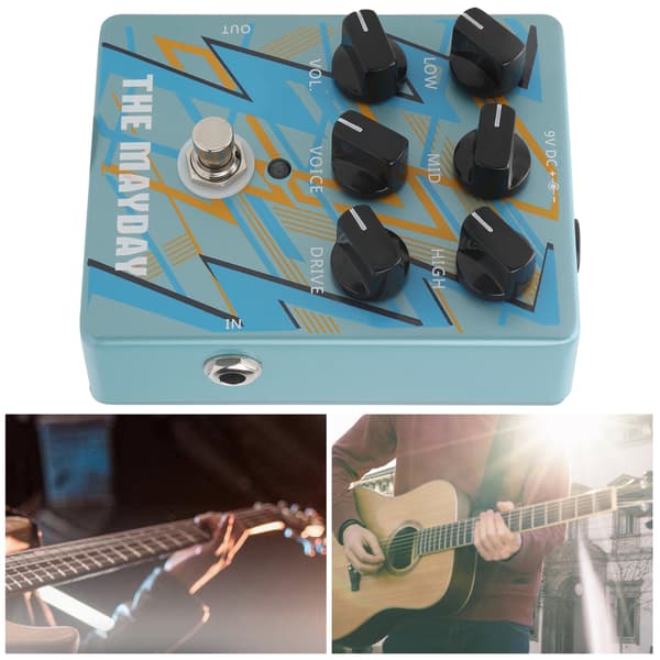 Effektpedal Forstærker Analog Lydeffekt Equalizer Harmonisk Guitar Tilbehør DC 9V