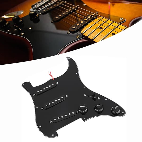 1 set DIY elgitarrkit Plektrumskydd Bakre kåpa Brosystem för ST-stil gitarrer