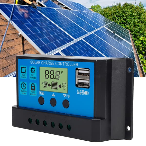 OffGrid PWM Solar Charge Controller 30A Auto 12V/24V Selvtilpassende Regulator til Solpanelsystem